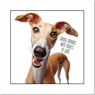 Skinny Minnie Greyhound Dog Posters and Art